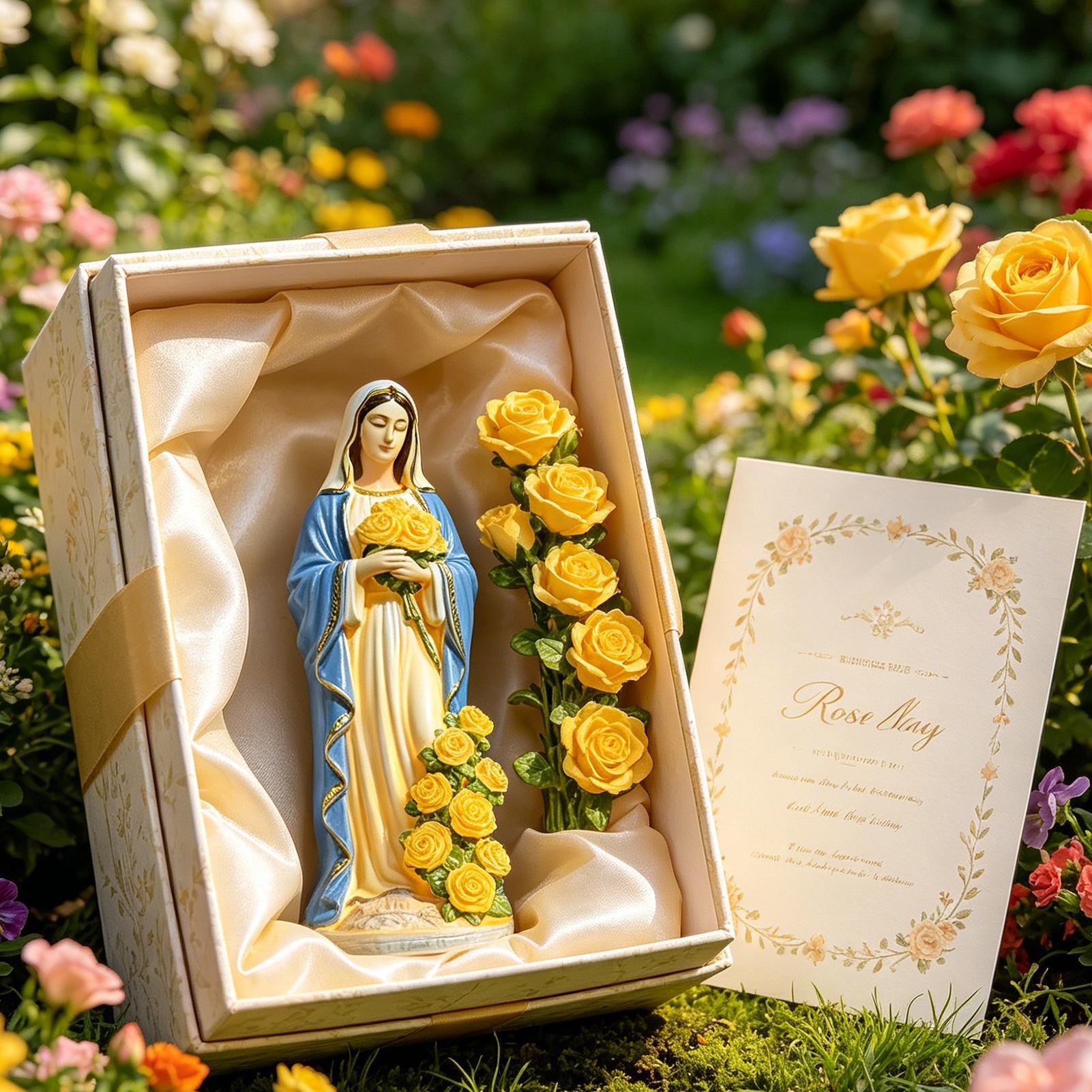 Farming And Agriculture - Virgin Mary Solar Statue Garden Decor