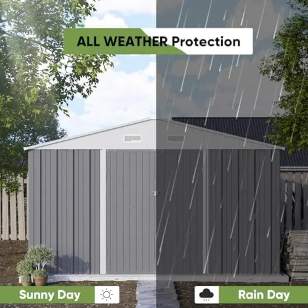 10x10 FT Metal Storage Shed, B - Farming And Agriculture 评论和价格